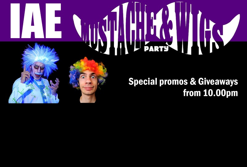 Bannière de la soirée « Mustache & Wigs Party » de l'IAE