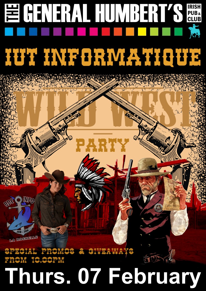Affiche de la soirée « Wild West Party » de l'IUT Info