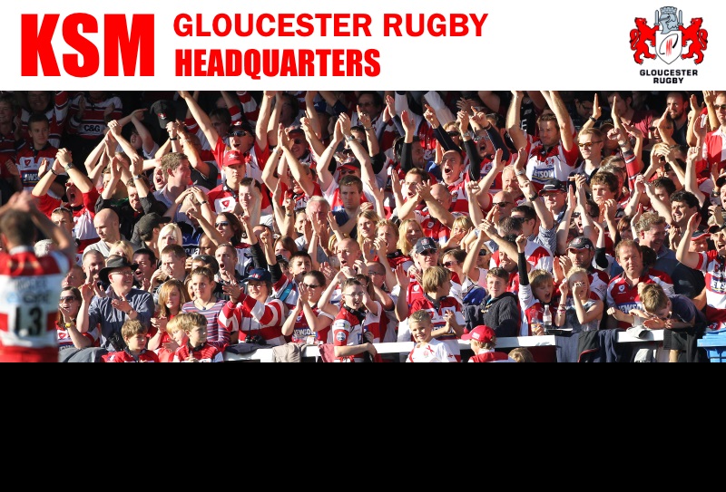 "KSM Gloucester Rubgy Headquarters" event banner