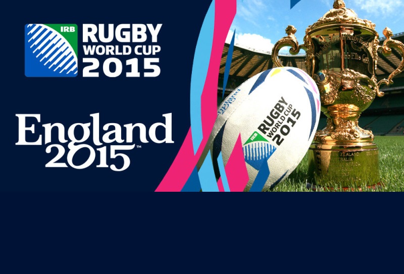 "2015 Rubgy World Cup England" live sports broadcast event banner