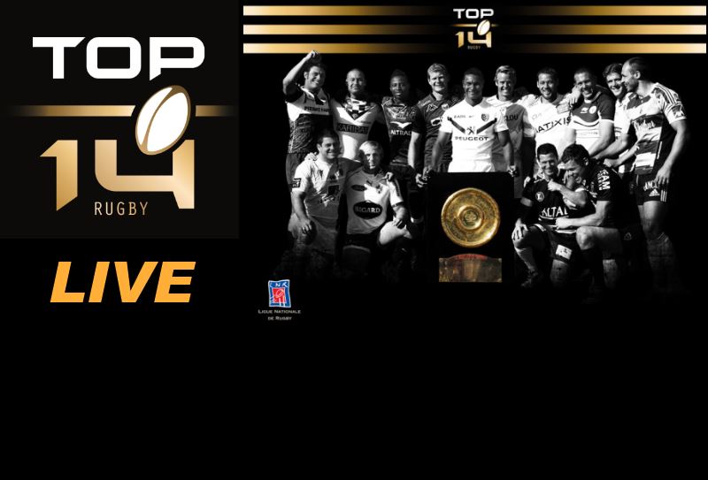 Bannière de la retransmission sportive « Top 14 »
