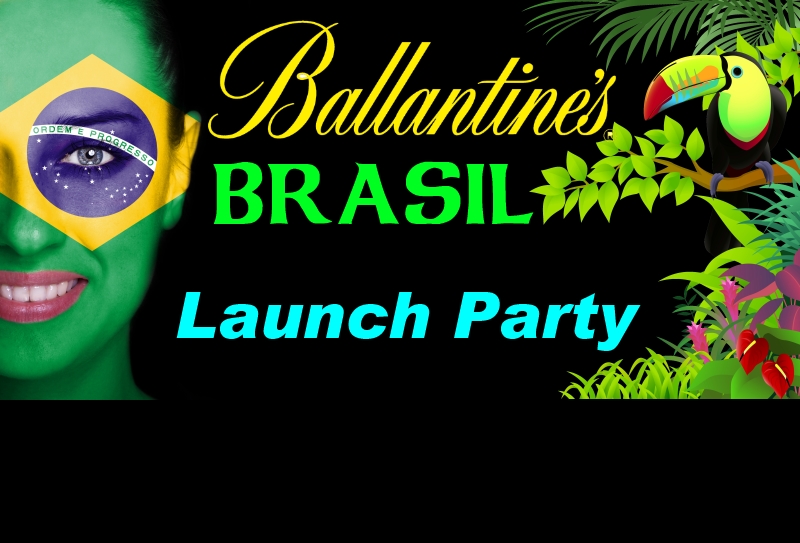 Bannière de la soirée de lancement de la Coupe du Monde de la FIFA 2014 au Brésil, avec Ballantine's