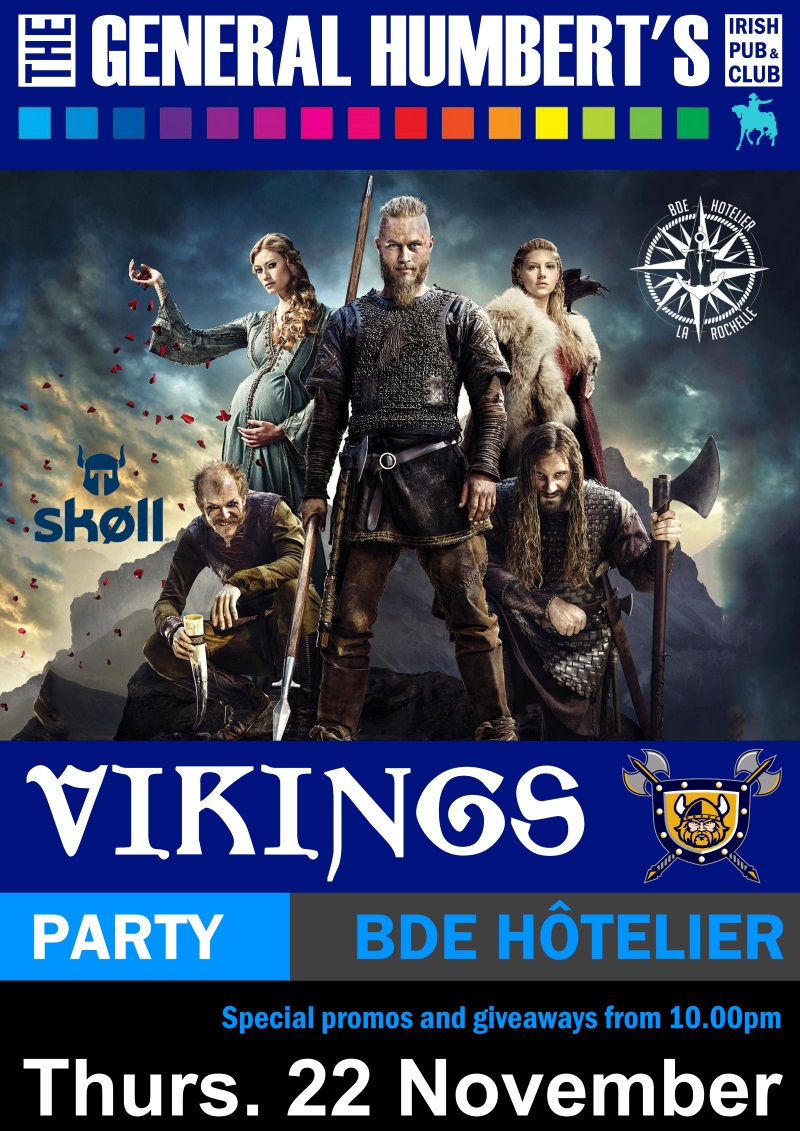 Affiche de la soirée « Vikings Party » du BDE Hôtelier
