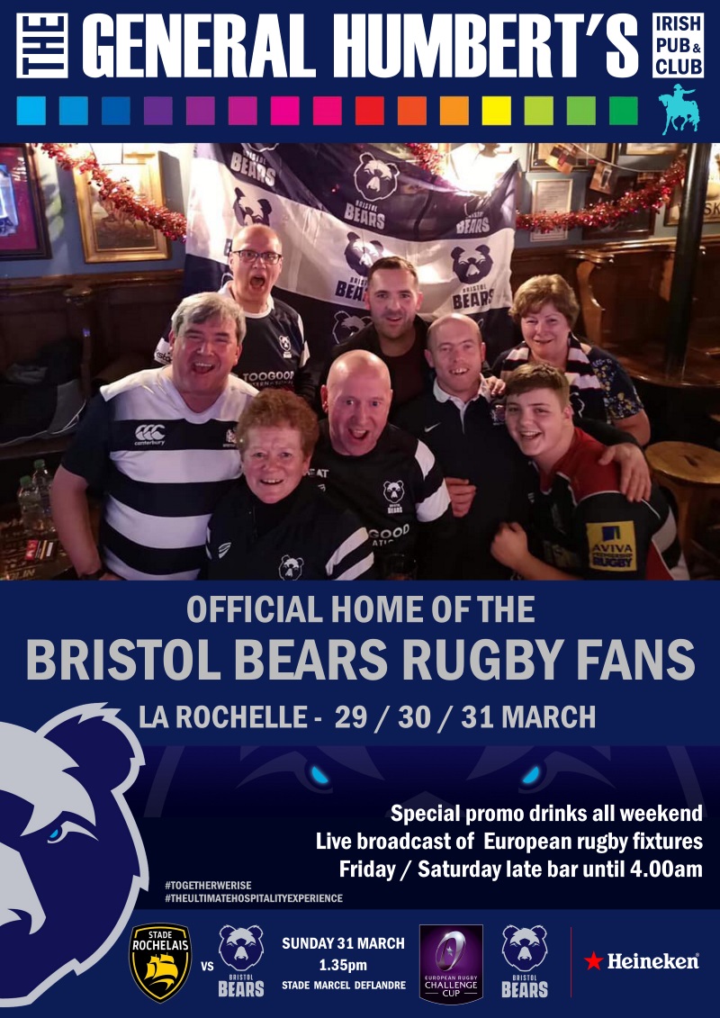 Affiche de l'évènement d'accueil des supporters des « Bristol Bears »