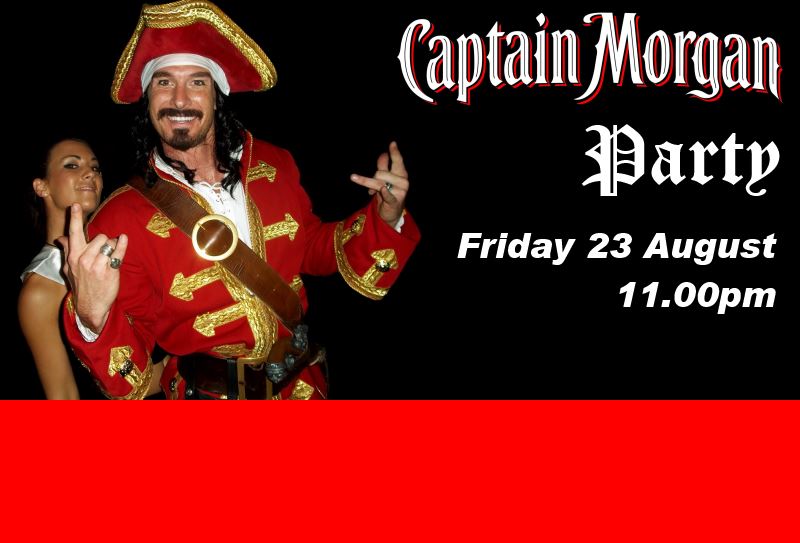 Bannière de la « Captain Morgan Party » du vendredi 23 août