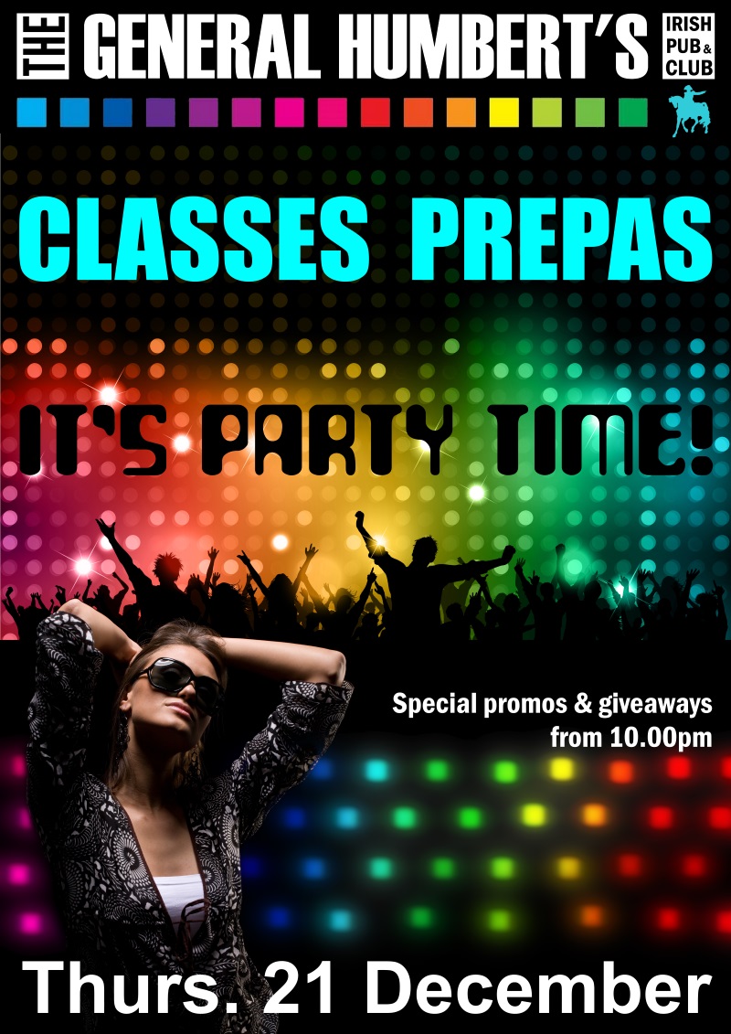Affiche de la soirée « It's Party Time » pour les classes prépas
