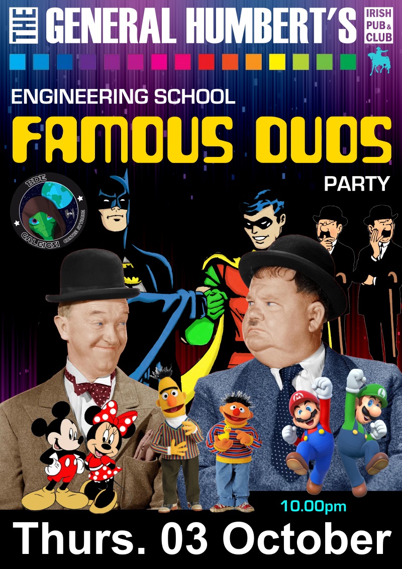 Affiche de la soirée « Famous Duos Party » de l'EIGSI