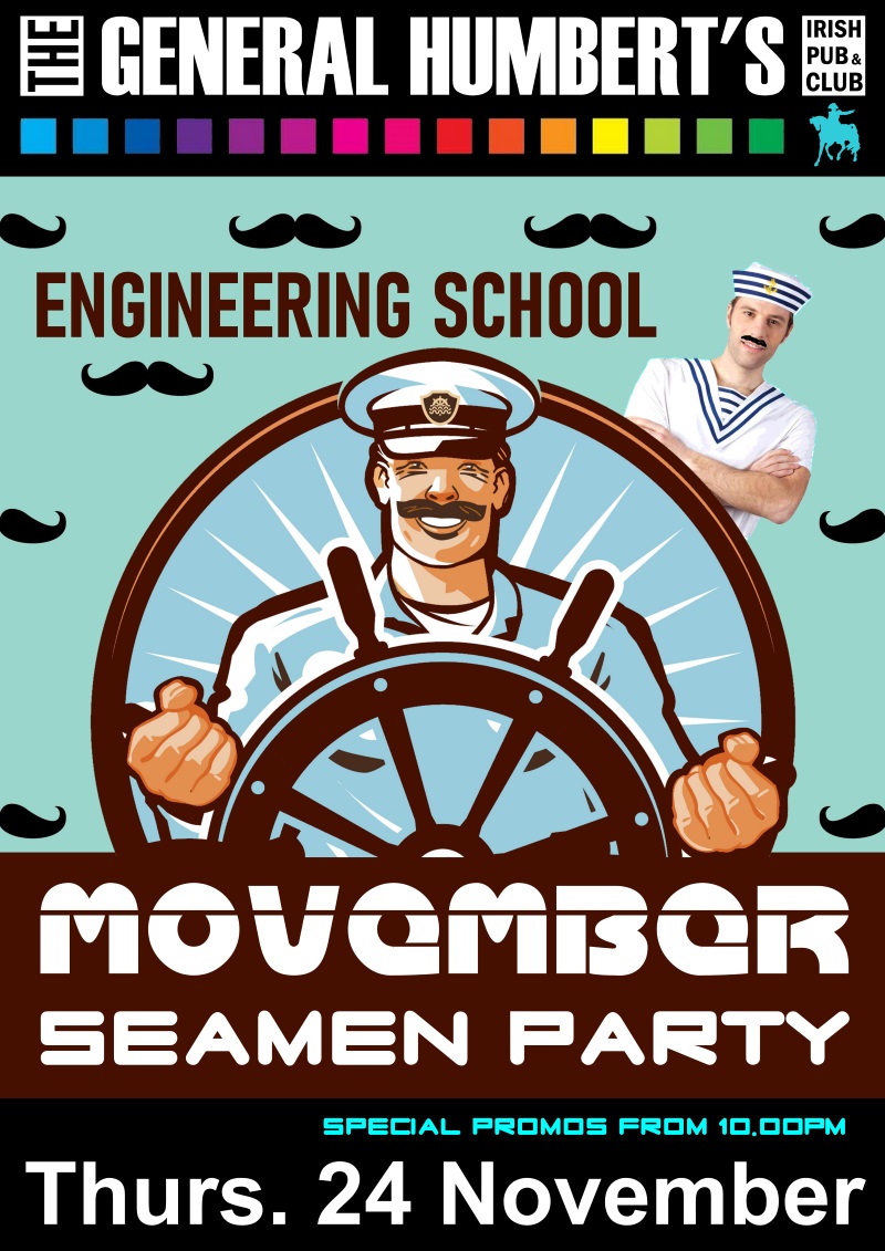 Affiche de la soirée « Movember Seamen Party » de l'EIGSI