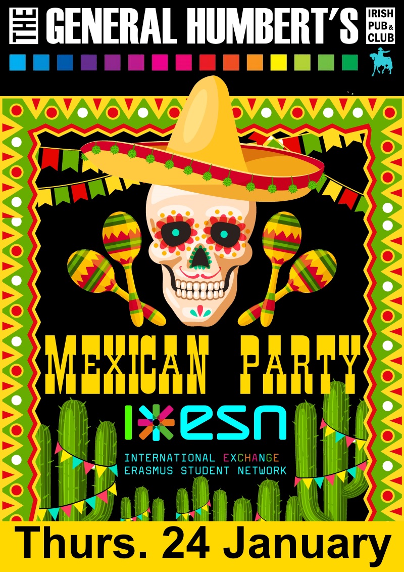 Affiche de la soirée « Mexican Party » d'Erasmus
