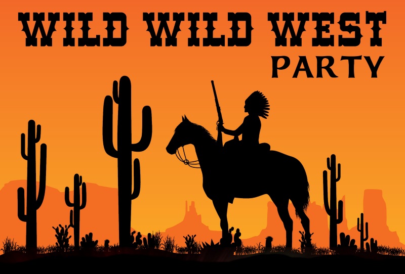Bannière de la soirée « Wild Wild West Party » de l'Exeter