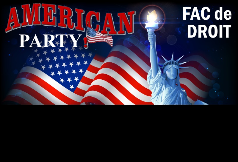 Bannière de la soirée « American Party » de la Fac de Droit