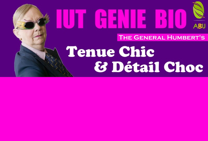 Bannière de la soirée « Tenue Chic & Détail Choc » de l'IUT Génie Bio