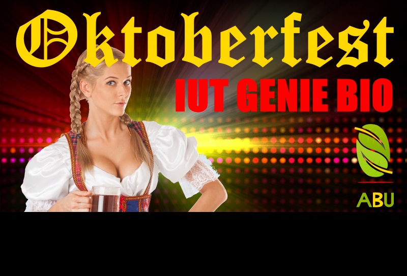 Bannière de la soirée « Octoberfest » de l'IUT Génie Bio