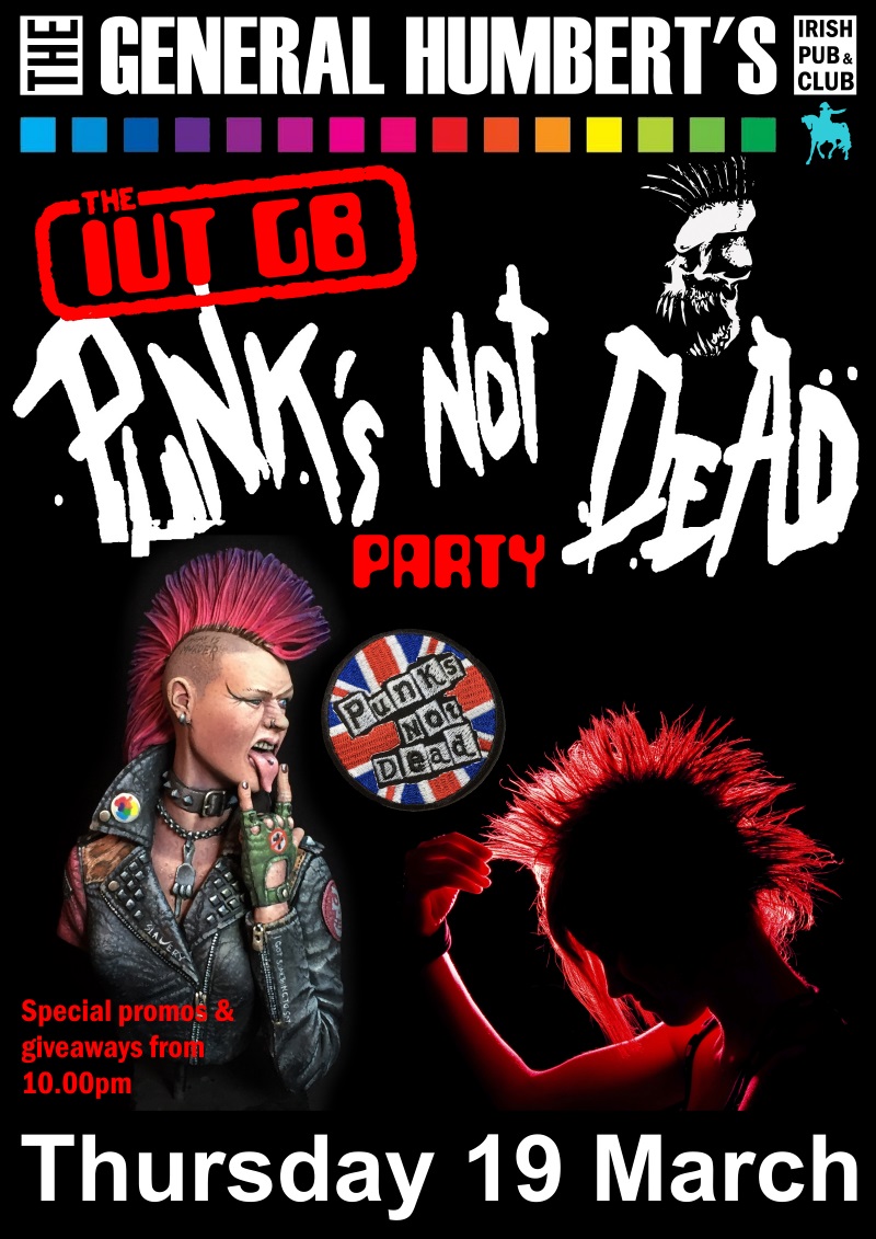 Affiche de la soirée « Punk's Not Dead Party » de l'IUT Génie Bio