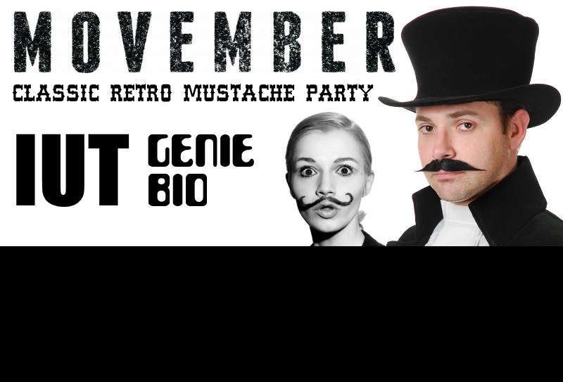 Bannière de la soirée « Movember » de l'IUT Génie Bio