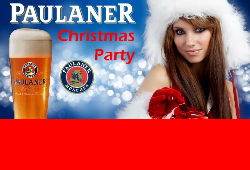 Bannière de la soirée « Paulaner Christmas Party »